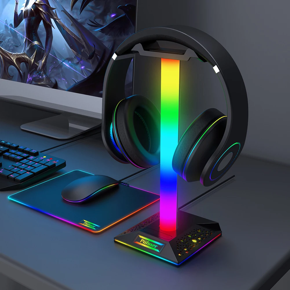 

Подставка для наушников RGB с двумя USB-портами и сенсорным управлением