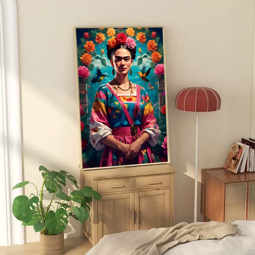F-frida Painting K-kahlos Whitepaper Poster Waterproof Paper Sticker Coffee House Bar Aesthetic Art Wall