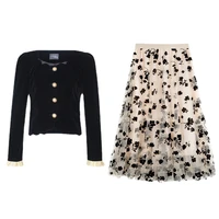 fezco french sweet flower vintage elegant princess dress korean style square collar dress girl tulle skirts design suit