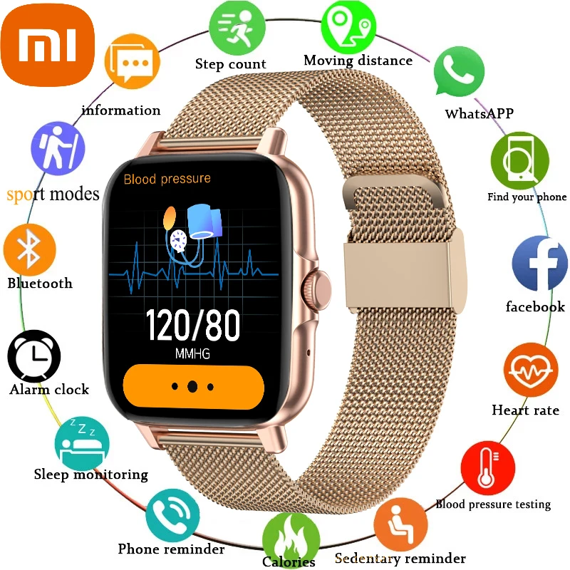 

Смарт-часы Xiaomi для мужчин и женщин с сенсорным экраном и фитнес-трекером