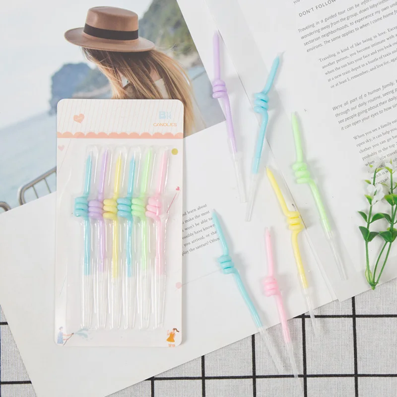 

Birthday Cake Candles Curve Thread Rainbow Candle Cake Topper Kids Happy Birthday Cake Decoration Favor Supplies Party