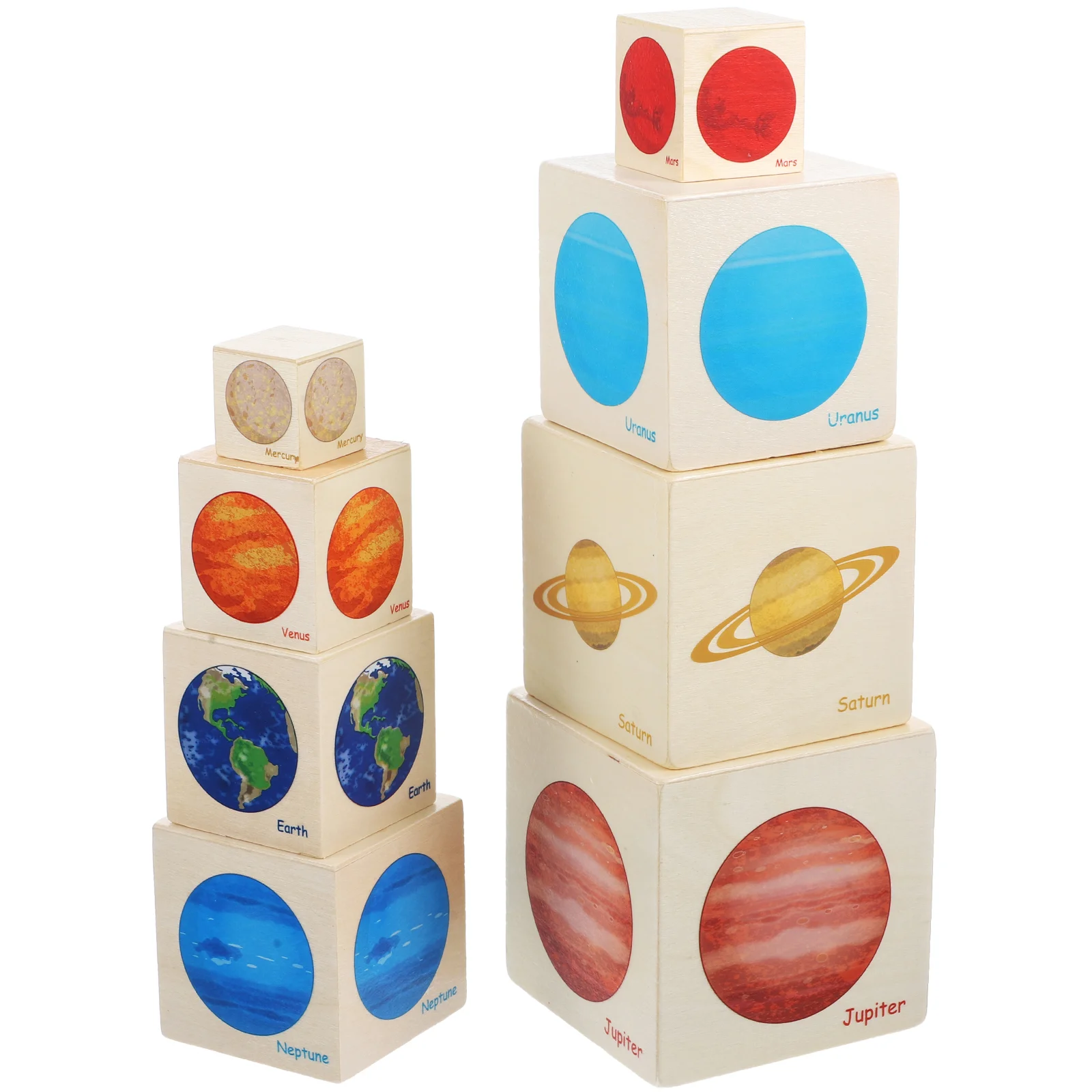 

Planet Cognition Toy Shape Toys Nesting Baby Interesting Stacking Solar System Wood