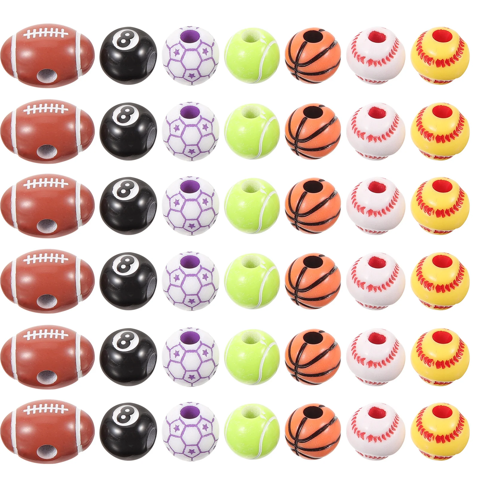 

350pcs Sports Ball Beads Loose Beads Spacer Beads for Diy Jewelry Making