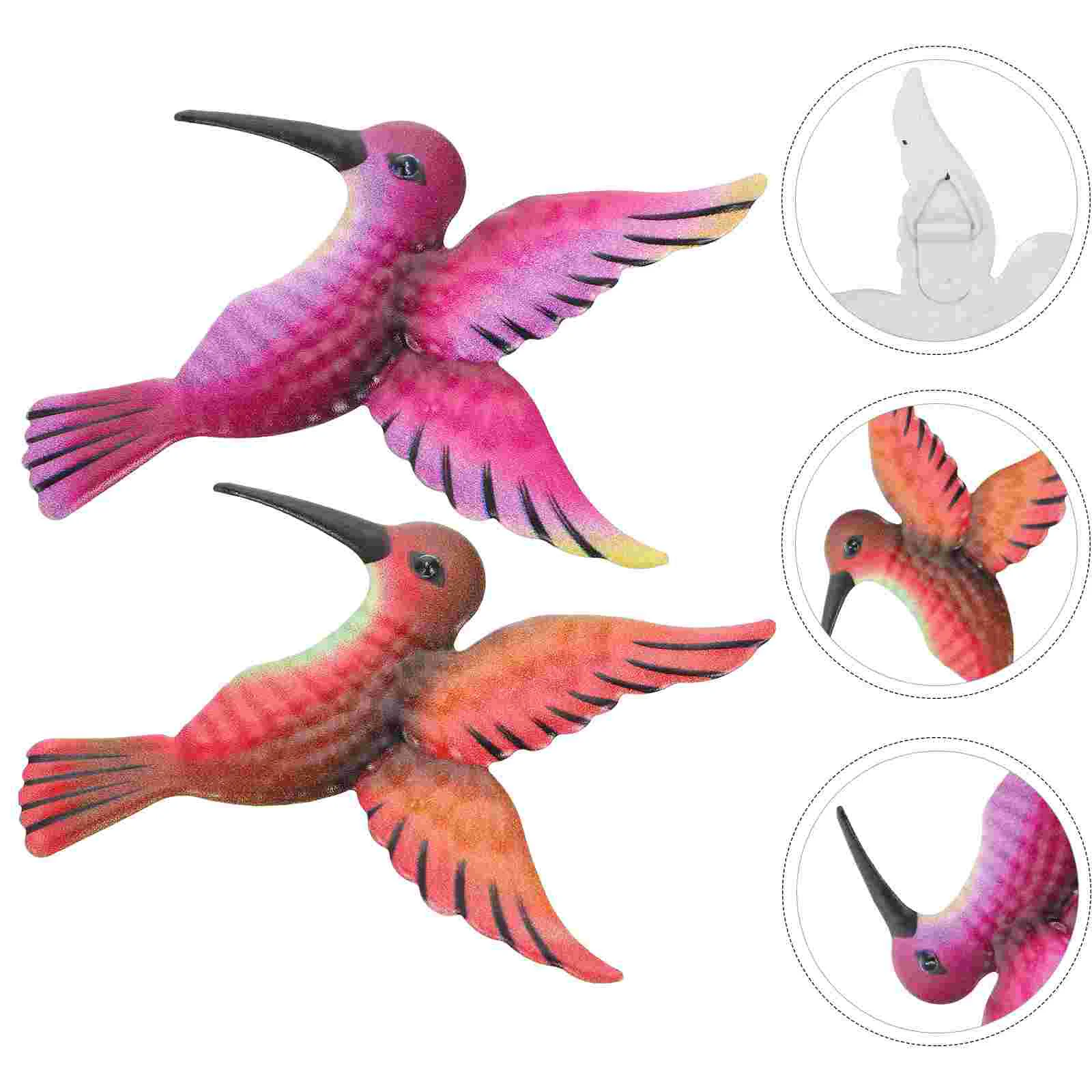 2 шт. настенное украшение железная птица колибри кулон кованый подвесной декор