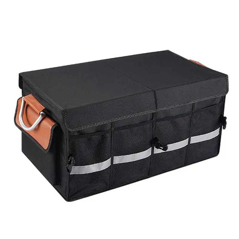 

Автомобильный органайзер, прочный органайзер для хранения в багажнике, 1680D усиленный контейнер из ткани Оксфорд для внедорожников, грузови...