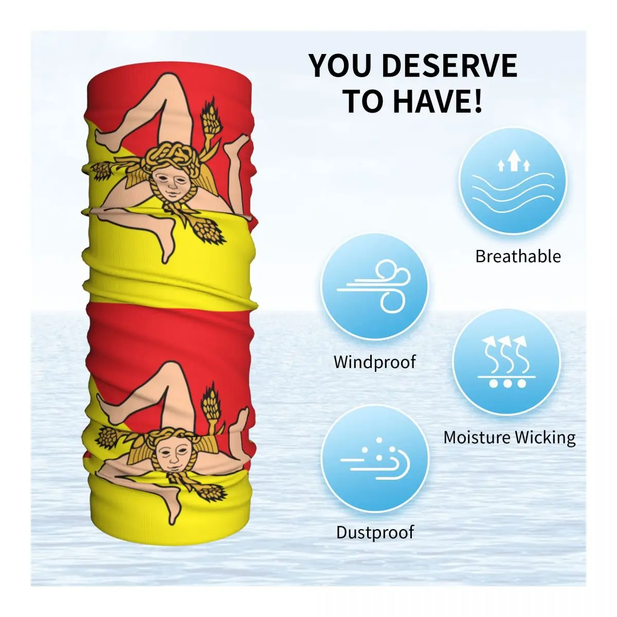 Шарф-бандана для мужчин и женщин итальянский остров Сицилия флаг защита лица