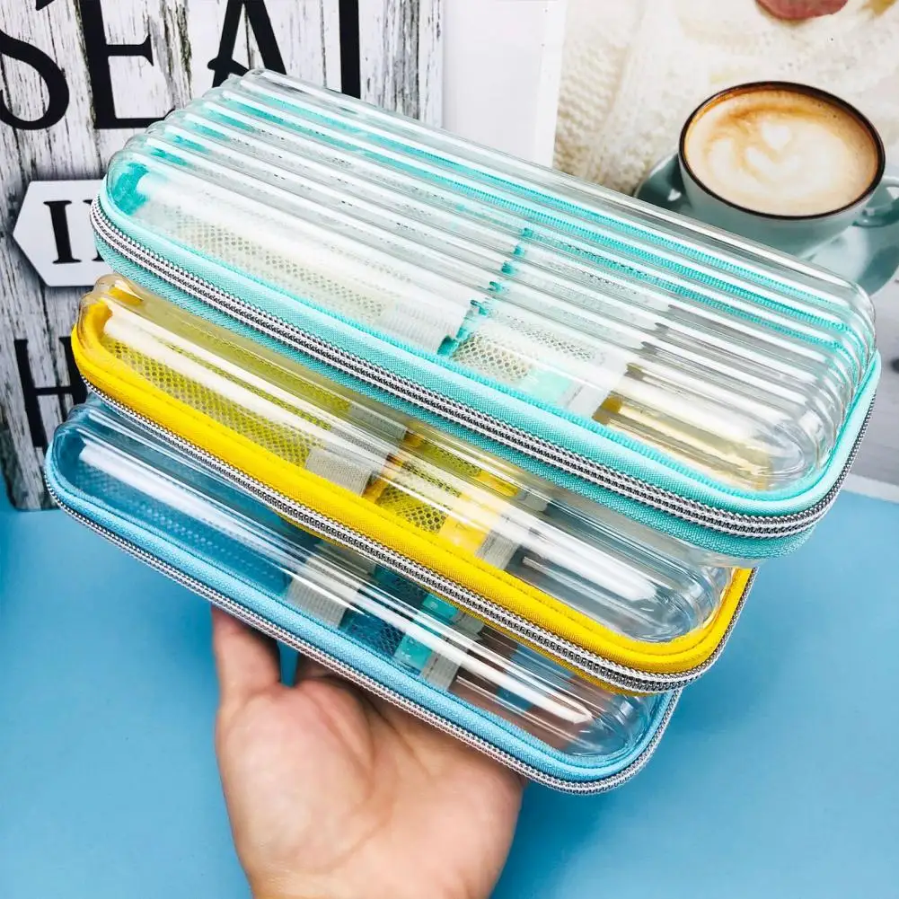 

Корейский модный прозрачный Футляр для карандашей, простой вместительный пенал макарон, канцелярский органайзер, держатель для карандашей