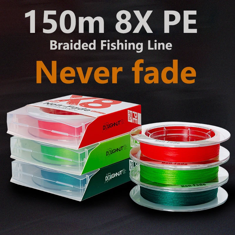 150m 8X PE Fishing Line Never Fade 8 Strands Braided Multifilament Line 15LB-58LB Fishing Wire Carp Fishing-Line Equipment