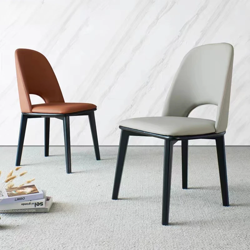 Скандинавский бытовой стул со спинкой, современная мебель для ресторана, твердый деревянный обеденный стул