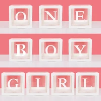 transparent a z alphabet name baby love boy girl box balloons baby shower decorations gender reveal party boy girl one year old