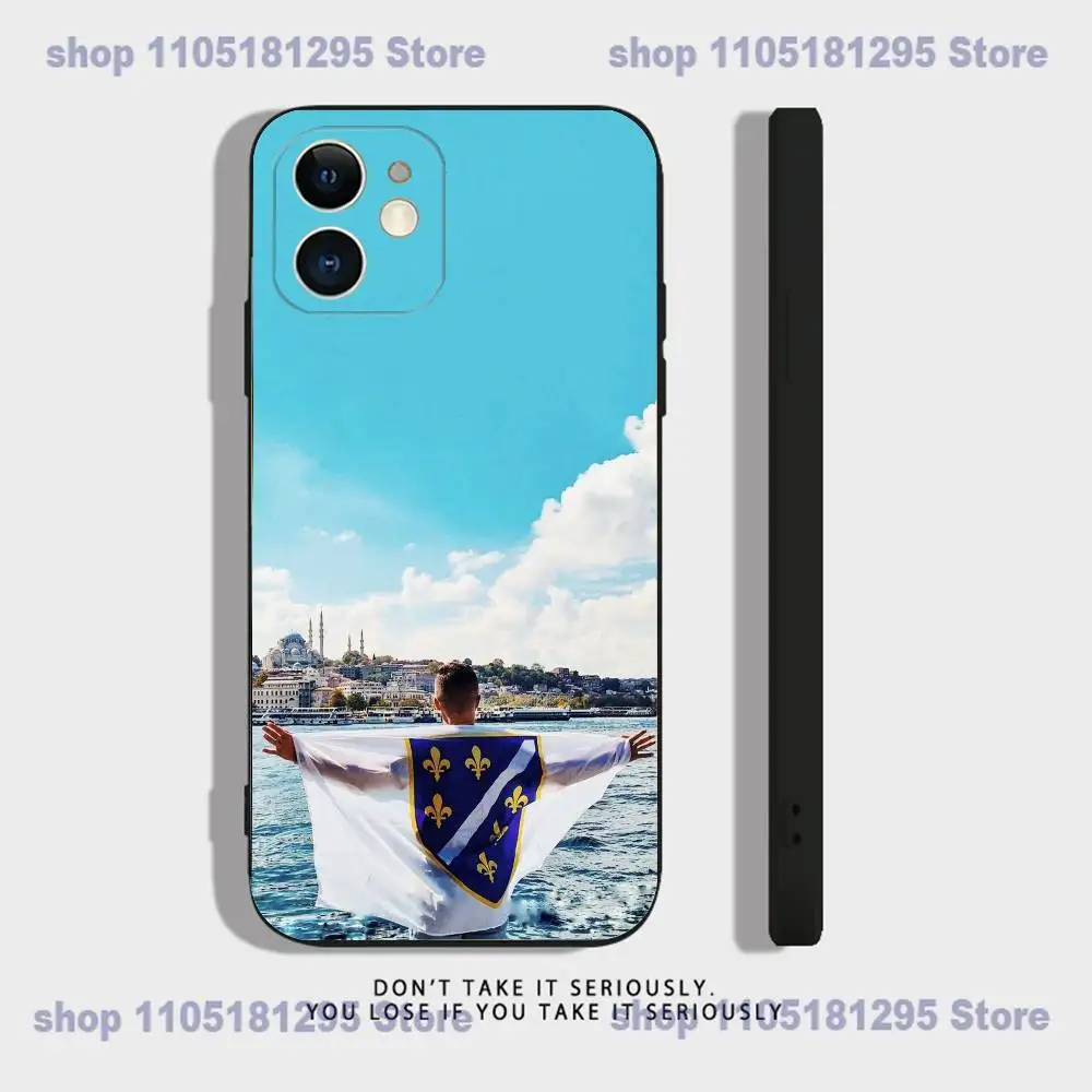 Фото Чехол для телефона с флагом Боснии и Герцеговины для iPhone 17,16,15,14,13,12,11,X,XR,XS,Plus,Mini,Pro,Max, мягкий черный противоударный чехол №3