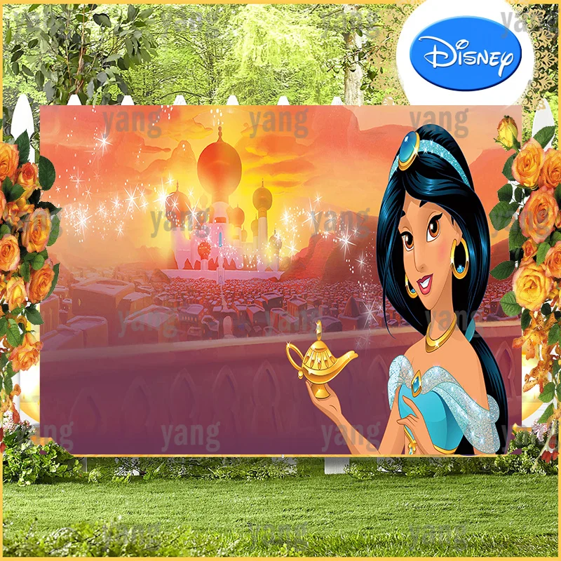 

Студийный фон для фотосъемки с изображением персонажей из мультфильма «Принцесса Жасмин»