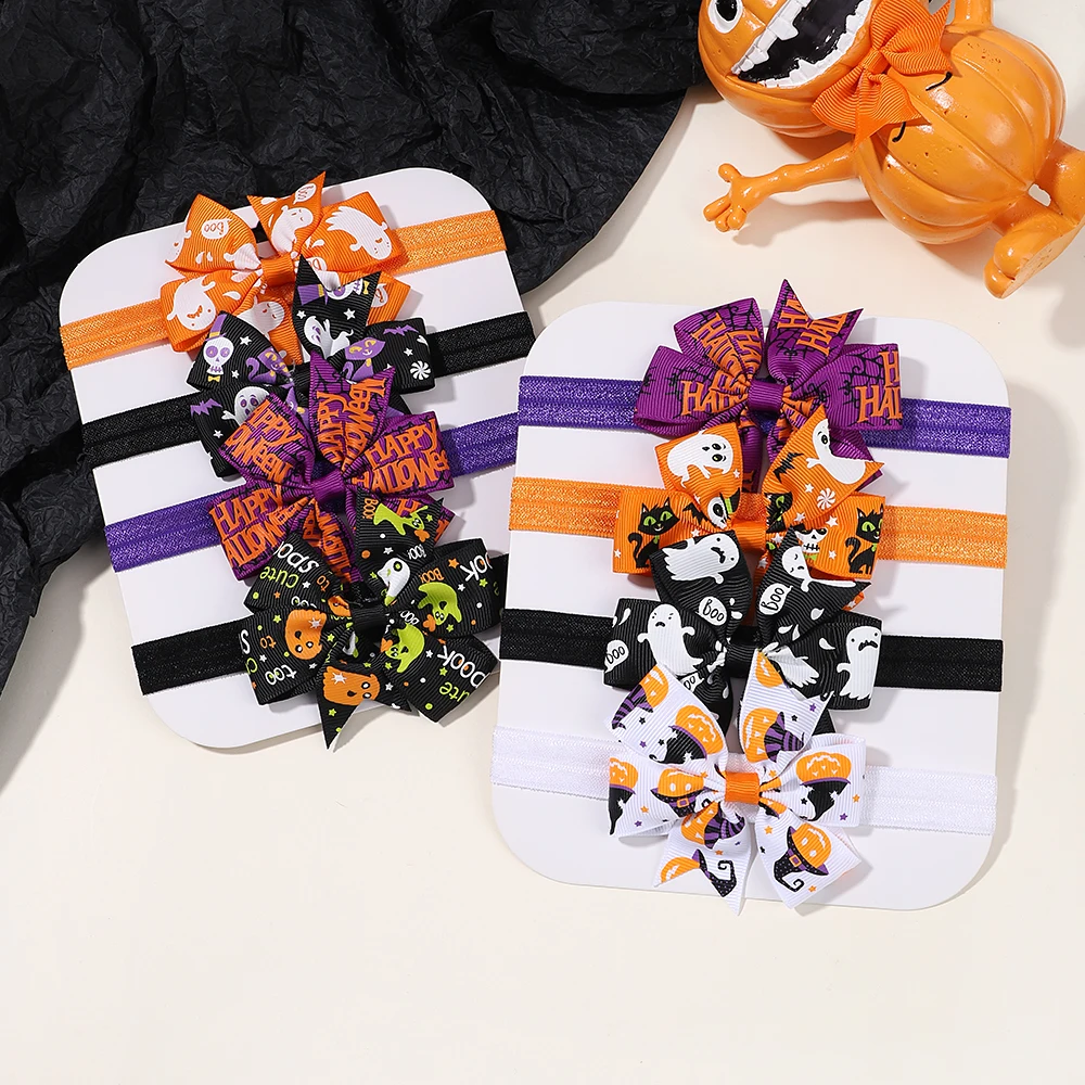 

Новинка 2023, головные повязки для детей, Забавный головной убор с бантом в виде черепа, детский головной убор для маленьких девочек