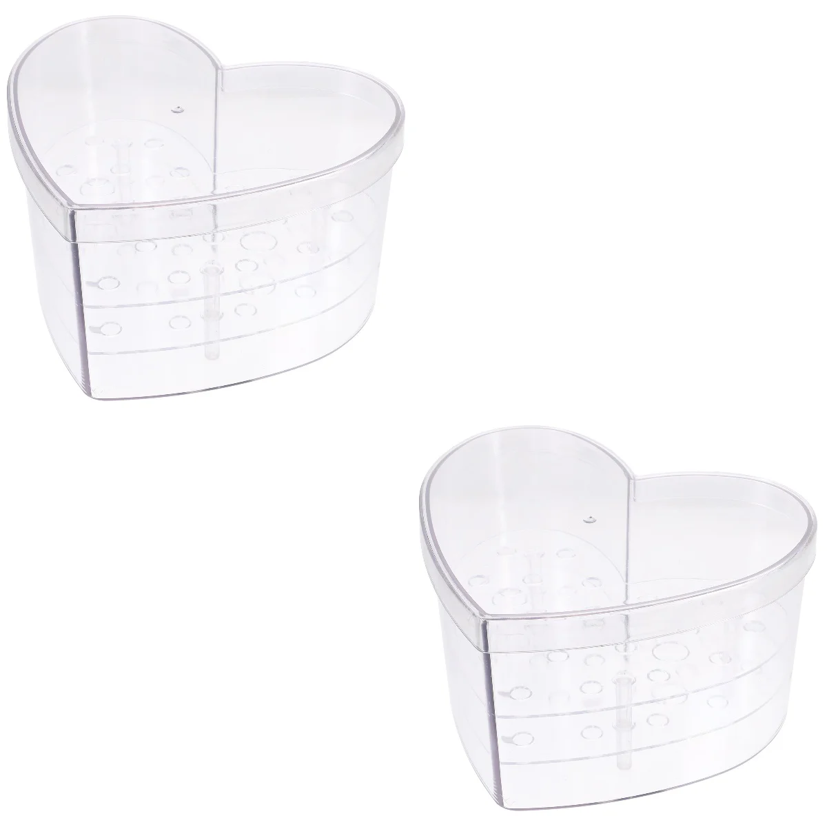 

2 Count Flower Arrangement Heart Shaped Box Square Pots Table Centerpiece Acrylic