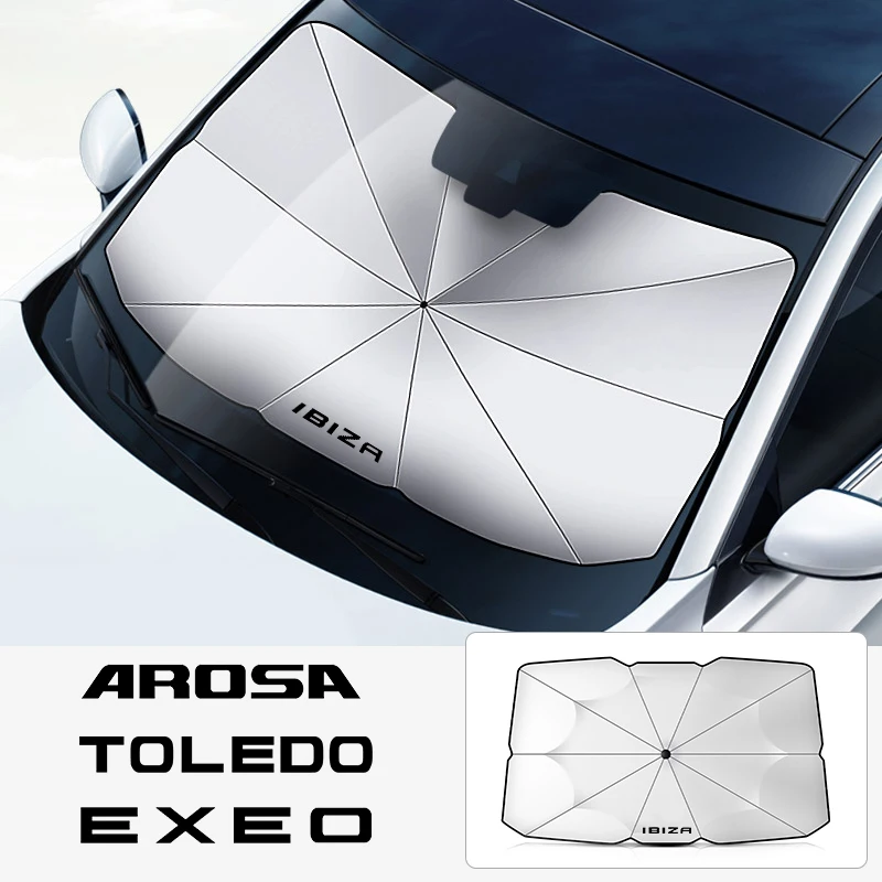 Фото Складной Зонтик на лобовое стекло автомобиля для Ibiza Leon Arona Ateca Altea Arosa Exeo Tarraco №2