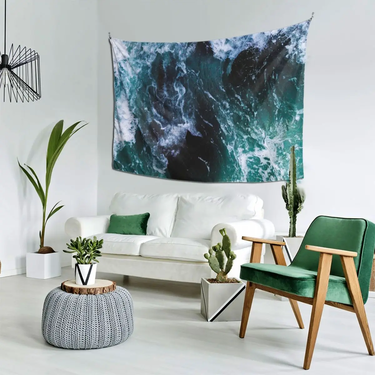 Голубые океанские волны морские фотографии гобелен с морским пейзажем милый