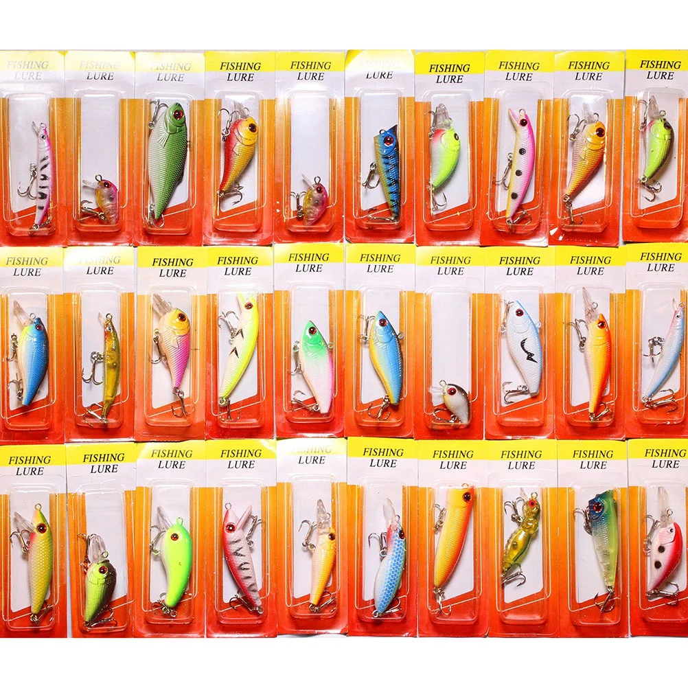 

30Pcs Fishing Lures Fishing Accessories Bass Baits Hooks Artificial Lures Fishing Hook Lure for Pond
