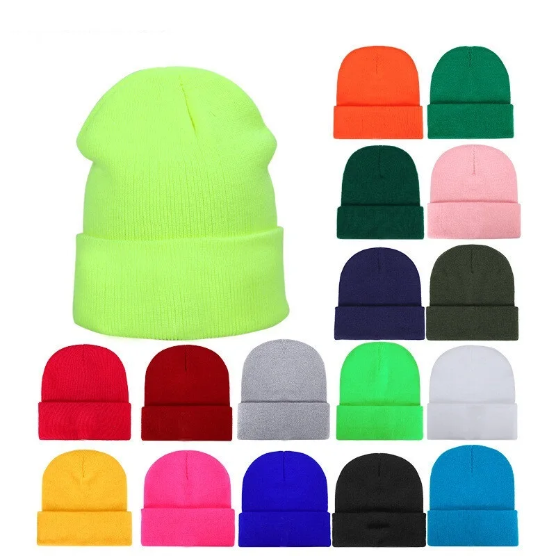 

New Winter Knitted Baby Hat Spring Autumn Crochet Boys Girls Cap Beanies for Women Men Unisex Warm Outdoor Solid Color Baby Cap
