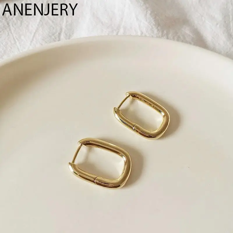 Женские и мужские серьги-кольца ANENJERY овальной формы геометрические аксессуары