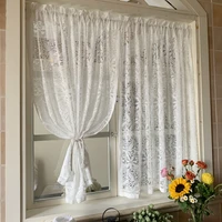 nordic lace hollowed out american white curtains gauze partition window curtain living room valance curtains for kitchen french