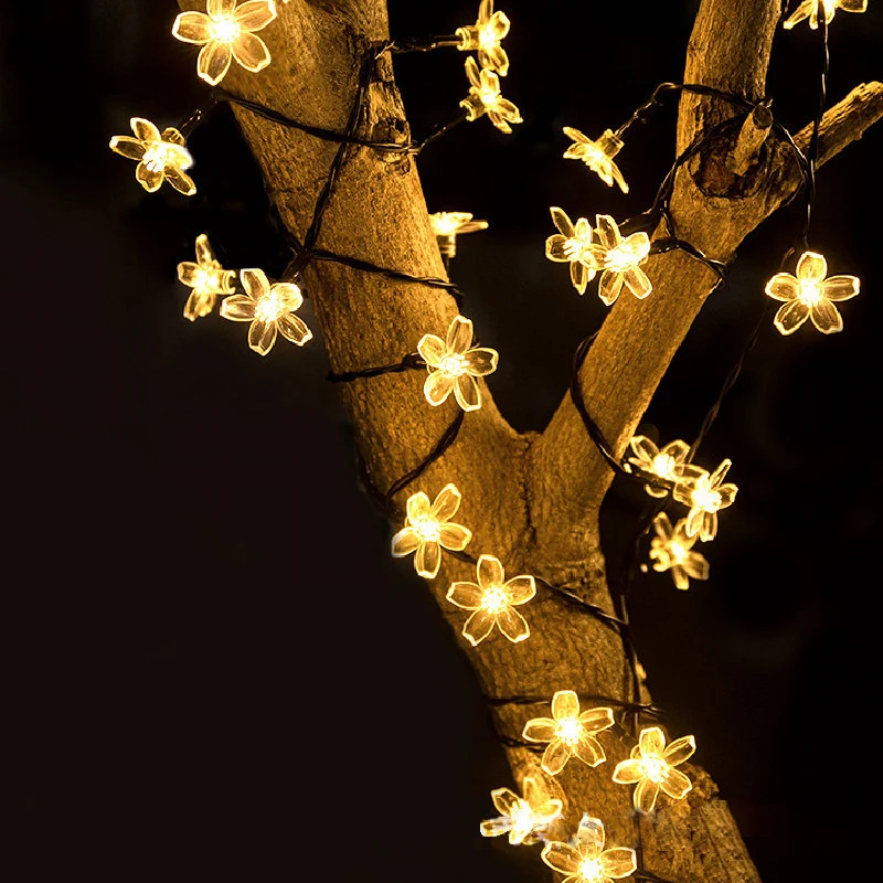 

Waterproof LED 5M/7M/12M/22M Cherry Blossom Lamp Outdoor Solar Garden Lamp String Decoration Wedding Street Christmas Decoration