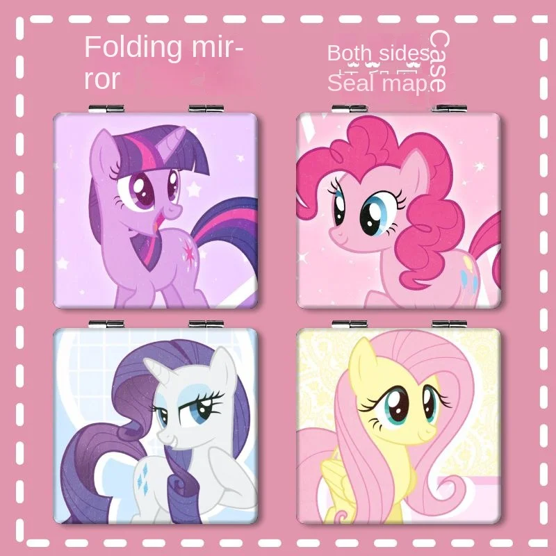 

Зеркало для макияжа My Little Pony, маленькое зеркало, Ностальгический Единорог, радуга, охватывающее студентов, складное двойное зеркало, подарки подруге