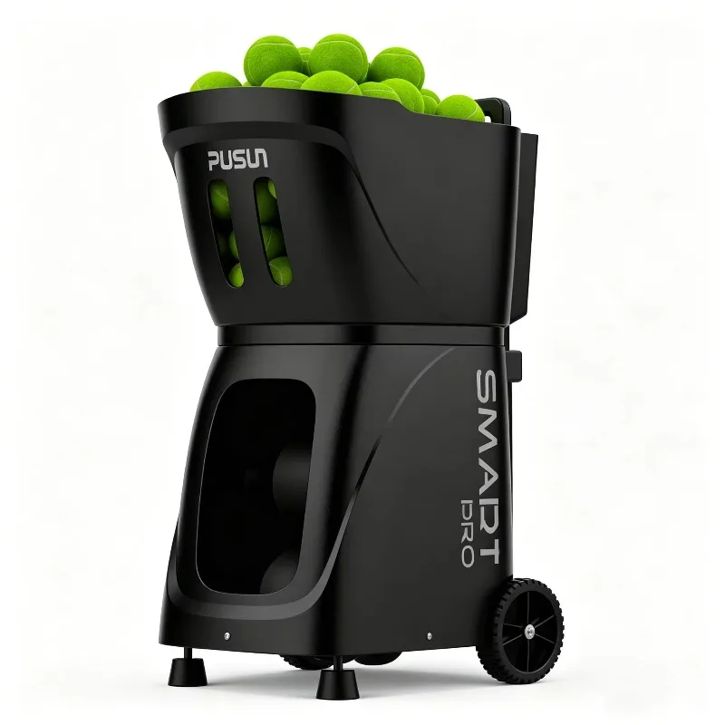 Фото Теннисная машина для подачи мячей Pusun PT Smart Pro, портативная, с большим отсеком для хранения (100+ мячей), для тренировок в помещении и на улице, для падела. №2