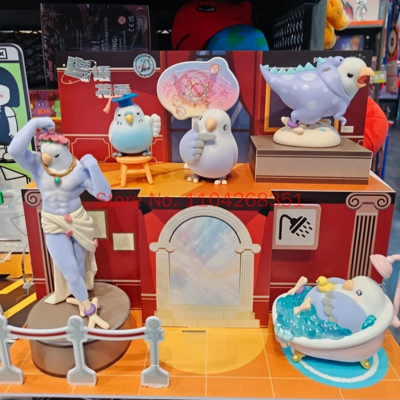 Фото Оригинальная миниатюрная фигурка Plzdot Bird Taro Round Blind Box из серии «Птицы и цветы», абстрактная модель, игрушка, украшение, подарочная коробка-сюрприз №1