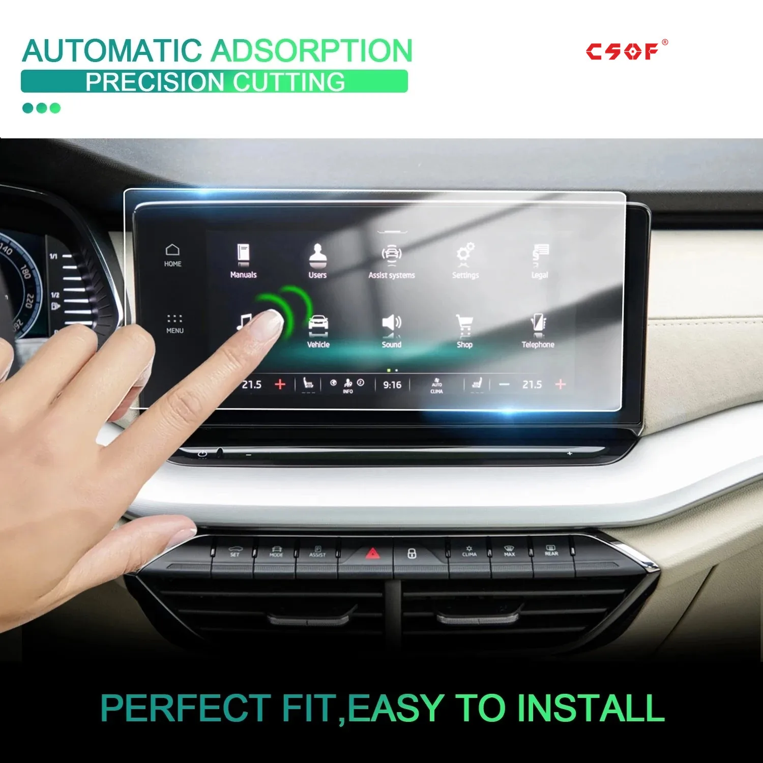 Para skoda octavia mk4 10 Polegada 2020 carro multimídia exibição de rádio auto interior acessórios vidro temperado película protetora