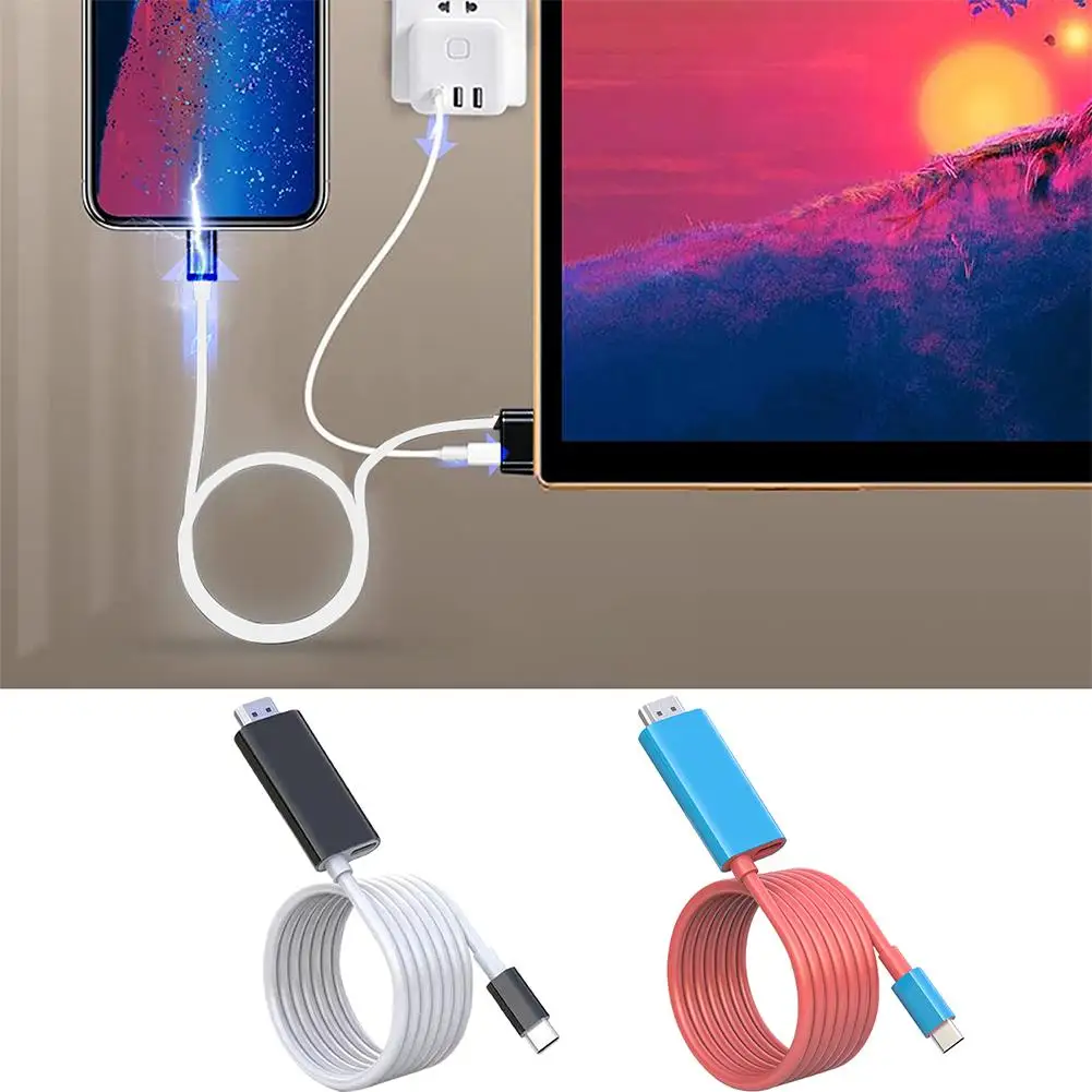

4k Type C к Hdmi-совместимый HD Проекционный кабель Usb-c к PD 55 Вт, быстрая зарядка для планшетов
