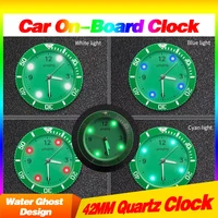 42mm car clock atmosphere light automobiles internal stick on mini digital watch mechanics quartz clocks auto ornament