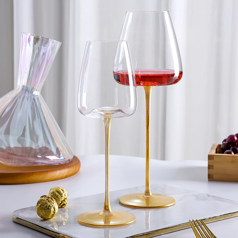 

High-End Creative Crystal Cup 24K Sands Red Wine Glass Burgundy Champagne Glasses Goblet Home Decanter Set