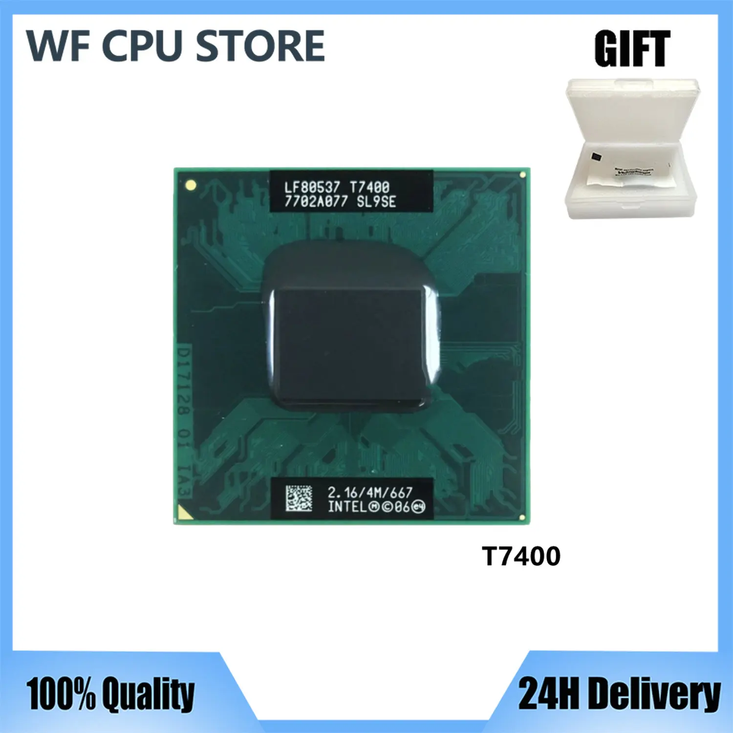 

Оригинальный процессор intel Core 2 Duo T7400, ЦП 4 Мб, разъем 479 кэш-памяти/2,16 ГГц/667, двухъядерный процессор для ноутбука, поддержка 945