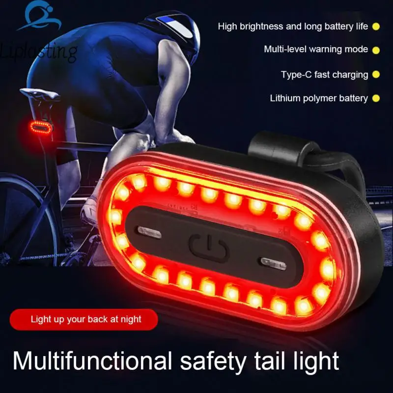 

Polymer Lithium Battery Multifunctional Lamp Portable Usb Charging 14th Gear Mode Bike Tail Light Rubber Waterproof Switch Small