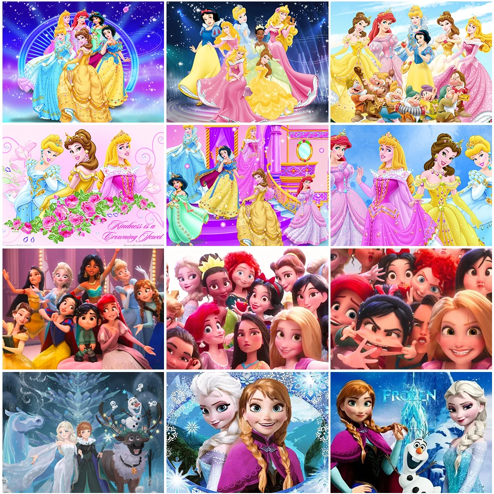 

Алмазная живопись Disney, персонажи принцессы, рисунок «сделай сам» из мультфильмов, вышивка крестиком, мозаика, алмазная вышивка, полное укра...