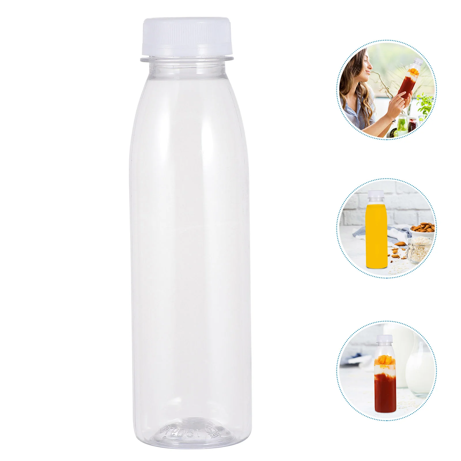 

Bottles Empty Clear Lids Beverage Reusable Bottle Containers Container Water Smoothie Drink Jug Pouches Party Bulk Jars Storage