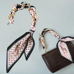 Handbag Metal Strap Purse Bag Chain Chain Scarf Scarf Silk Replacement Handle Making Chains Handle Handles Ribbon DIY, Adult Unisex, Size: 10x5x3CM
