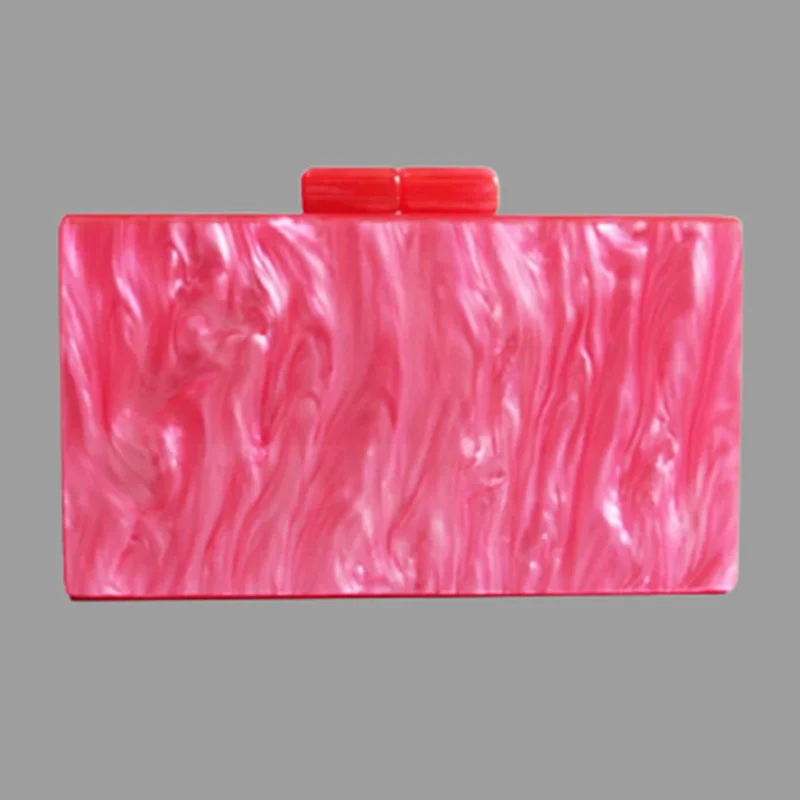 

Hot pink Fuchsia Acrylic Clasp Mirror Inside Women Day Clutches Brand Evening Party Wedding Travel Acrylic Box Clutches Wallet