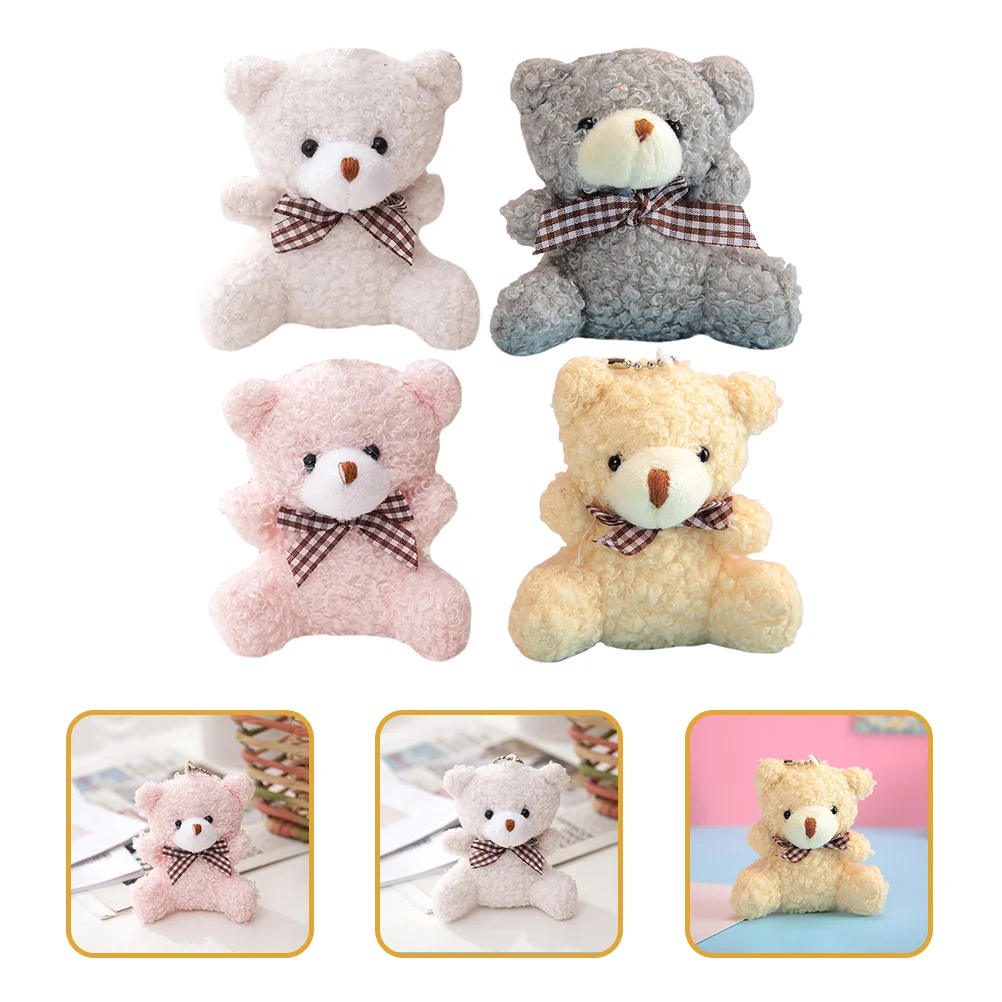 

4 Pcs Key Chain Bear Key Chain Design Keychain Filler 8cm Cartoon Pendants Hanging Decor Adorable Child