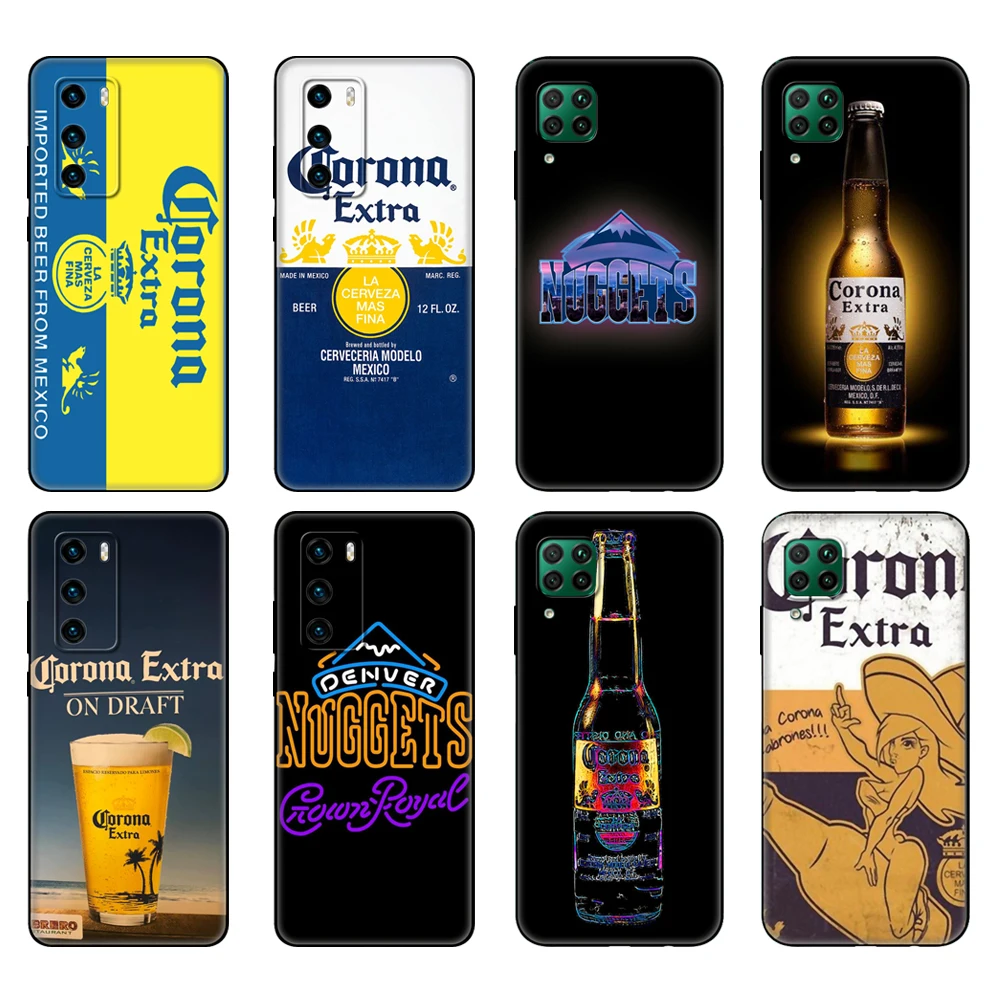 

Black tpu Case For Huawei P30 Lite P30 Pro P40 Case For Huawei P40 LITE E P Smart 2020 Case Cover Corona Extra beer