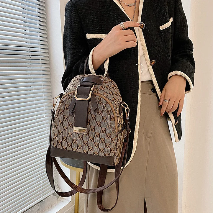 

Women Small Backpack Designer Luxury School Bag for Teenager Girls Leather Rucksack Shoulder Sac Women's Classic Knitting Letter