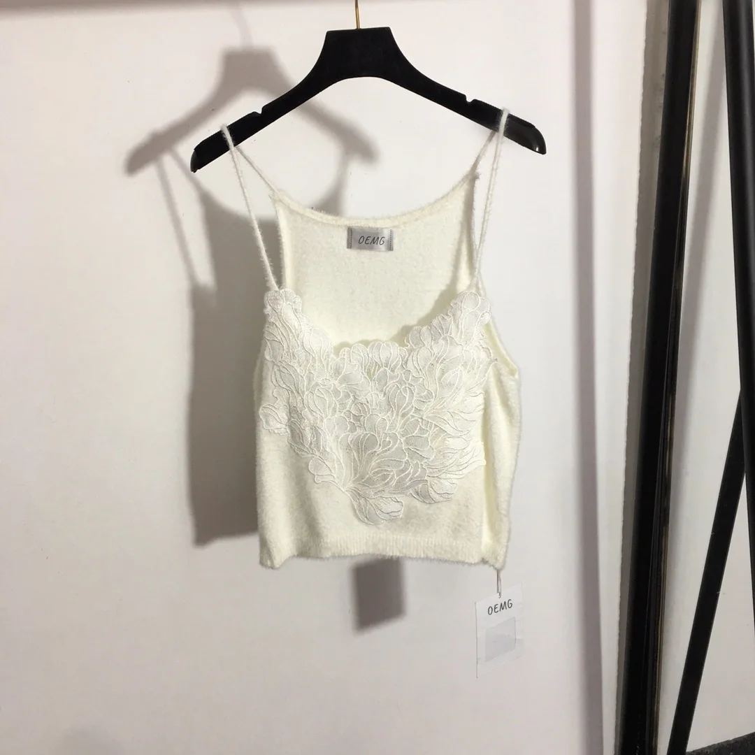 

Camisole Plain White Lady Lack Jacquard Tank Camis Top