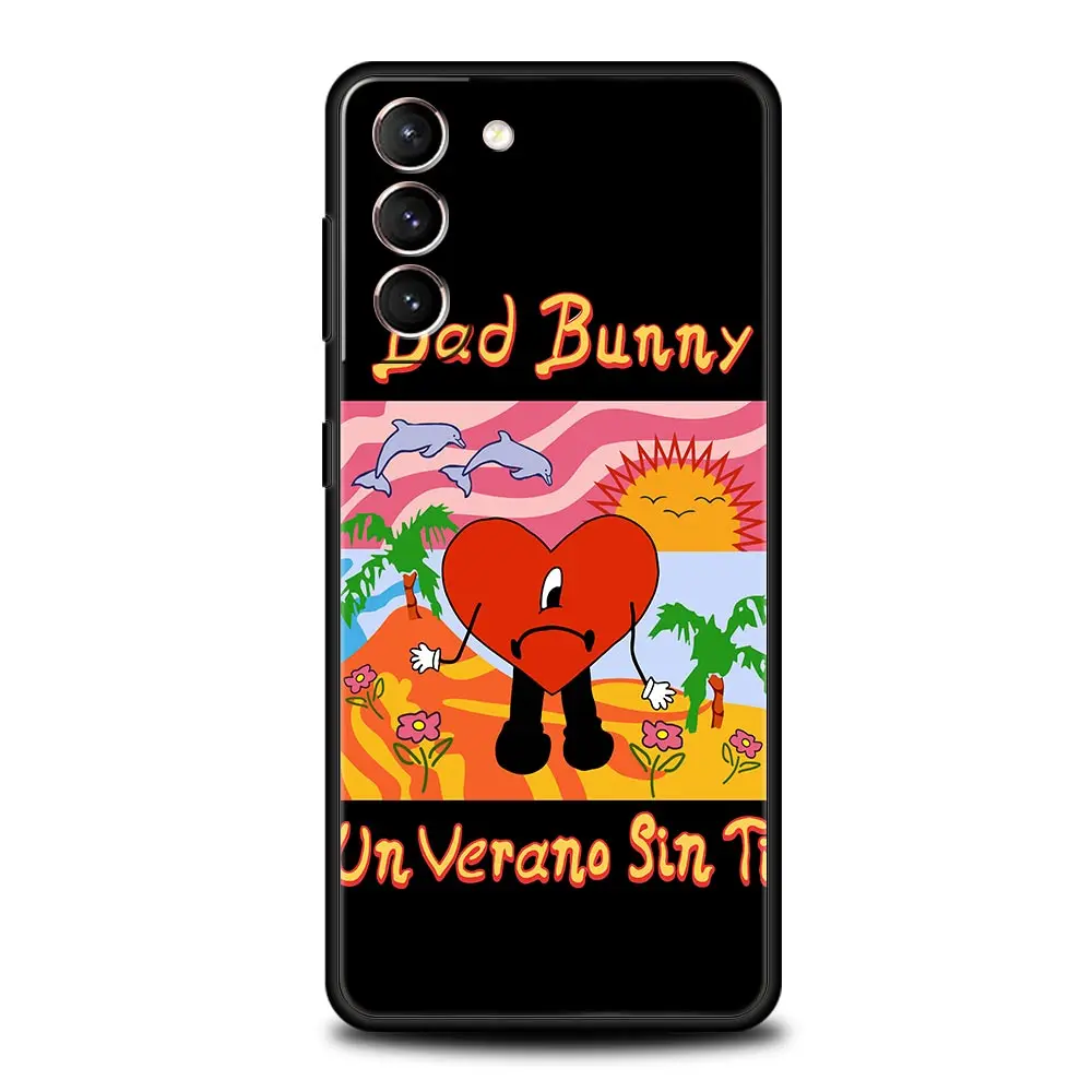 Phone Case For Samsung Galaxy S24 S23 Ultra S22 S21 S20 FE 5G S10 S10E S9 Plus S8 Soft Black Cover Un Verano Sin Ti Bad Bunny