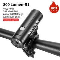rockbros 800lumen bike light headlight bicycle handlebar front lamp mtb cycling usb rechargeable flashlight safety light