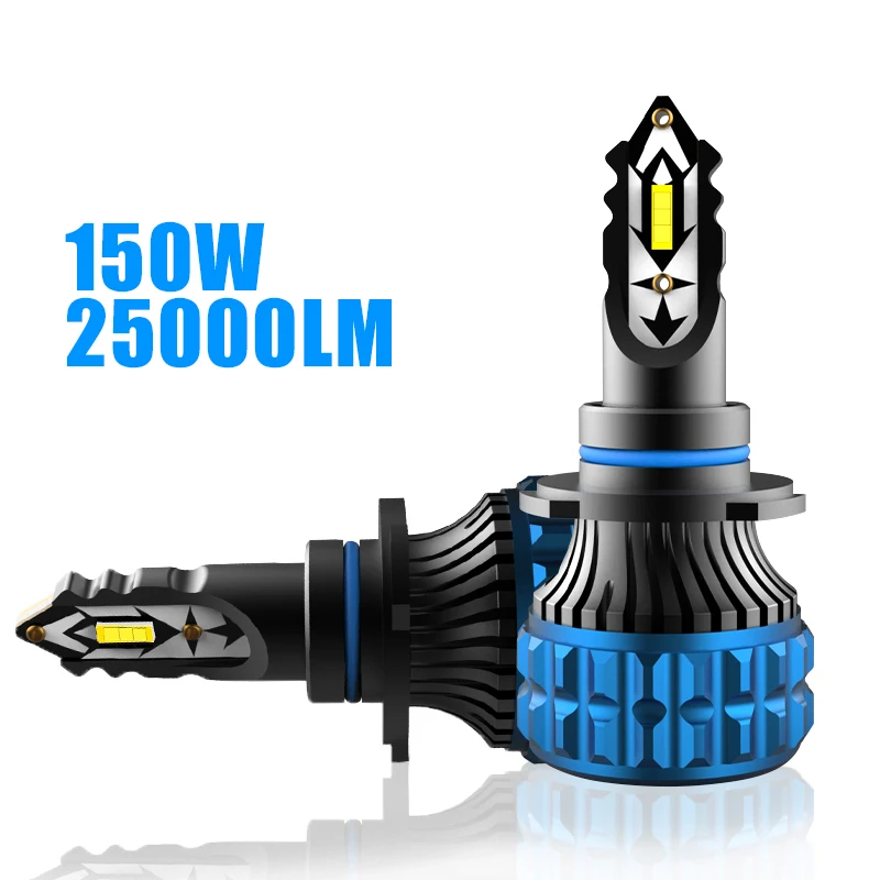 Фары головного света YSKALL H4, лампы головного света H1 H7 H8 H9 H11 9005 HB3 9006 HB4, 150 лм, 6500 Вт, K, CSP-чип, противотуманные фары ближнего и дальнего света