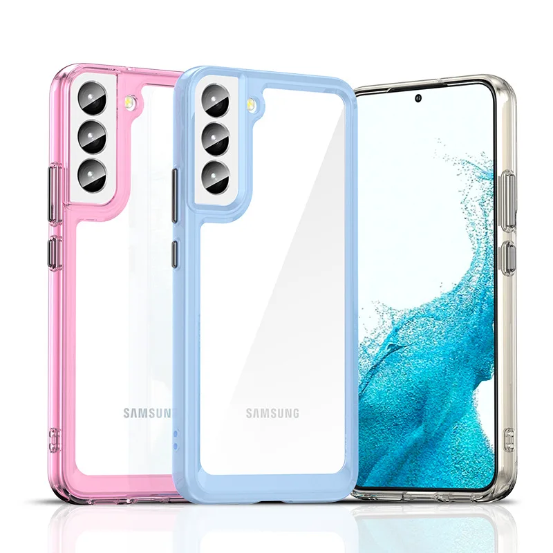 

Чехол для телефона Samsung Galaxy S23 Plus Ultra S23 + S23Ultra, мягкий прозрачный акриловый чехол из ТПУ, защитный чехол-бампер с защитой от падения