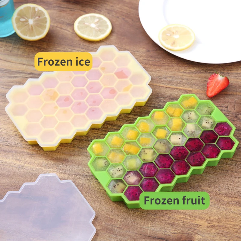 

Ice Cube Maker Silicones Ice Mould Honeycomb Ice Cube Tray Silicone Mold Forms 37 Cube Food Grade Mold for Whiskey Cocktail
