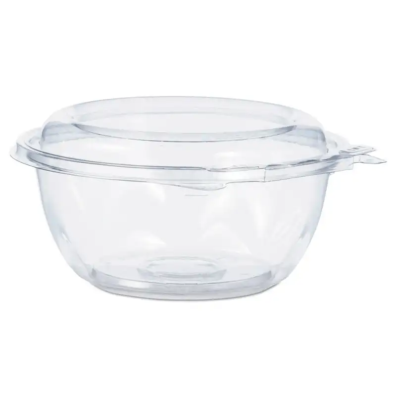 

Tamper-Evident Bowls with Dome Lid, 12 oz, 5.5" Diameter x 2.6"h, Clear, Plastic, 240/Carton