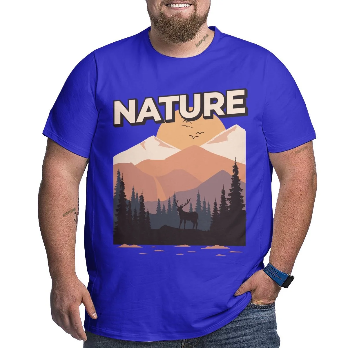 Футболки с графическим рисунком зверя в японском стиле для больших и высоких