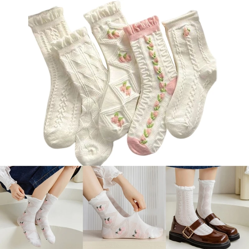 

Носки женские повседневные средней длины, 5 пар